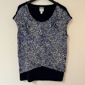Sunday Blue & White Watercolor Shirt - Size Large